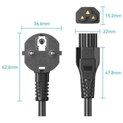 Cable de alimentación vention zckbac/ iec c5 hembra - cee7 macho/ 1.8m/ negro