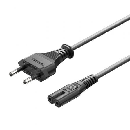 Cable alimentación forma 8 vention zclbac/ cee7/16 macho - c7 hembra/ 1.8m