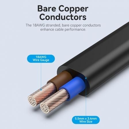 Cable alimentación forma 8 vention zclbac/ cee7/16 macho - c7 hembra/ 1.8m