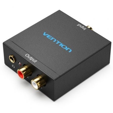 Convertidor de audio vention bdfb0-eu/ entrada toslink y rca/ salida 2x rca
