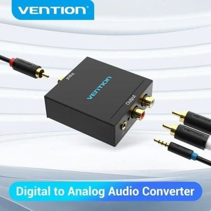 Convertidor de audio vention bdfb0-eu/ entrada toslink y rca/ salida 2x rca