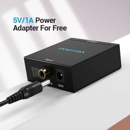 Convertidor de audio vention bdfb0-eu/ entrada toslink y rca/ salida 2x rca
