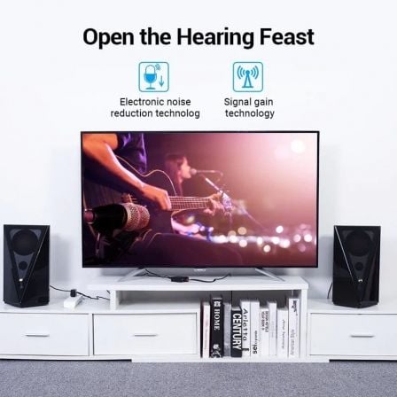 Convertidor de audio vention bdfb0-eu/ entrada toslink y rca/ salida 2x rca