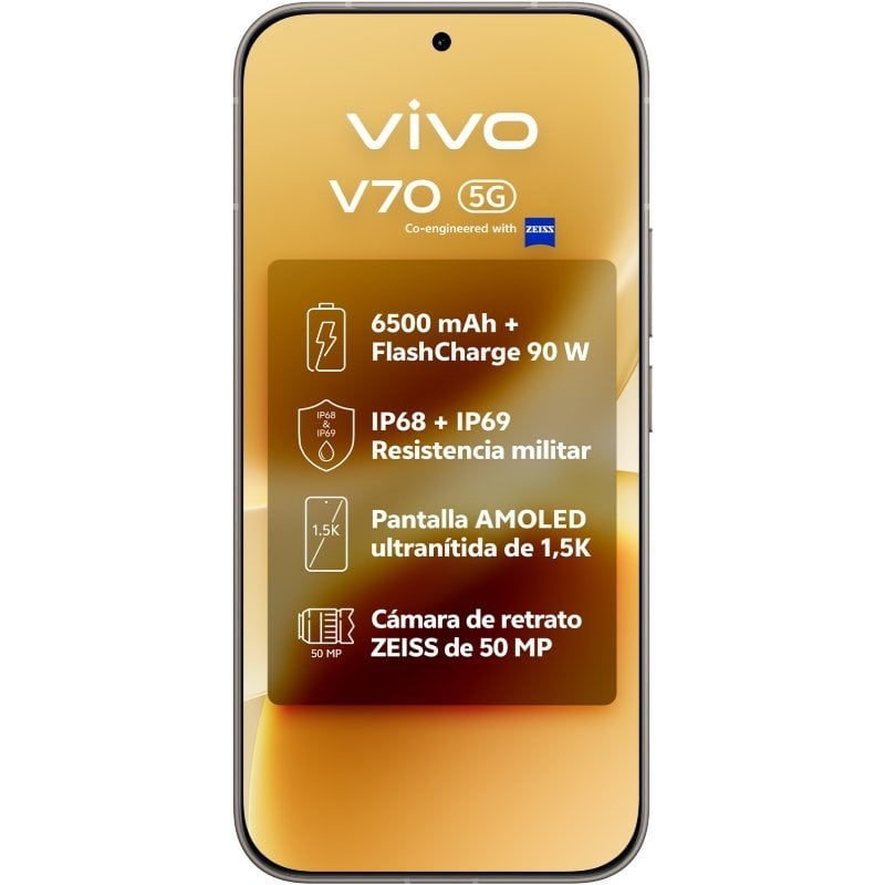 Smartphone Vivo V70 8GB/ 512GB/ 6.59"/ 5G/ Gris