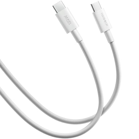 Cable usb 2.0 tipo-c 6a xiaomi braided/ usb tipo-c macho - usb tipo-c macho/ hasta 120w/ 480mbps/ 2m/ blanco