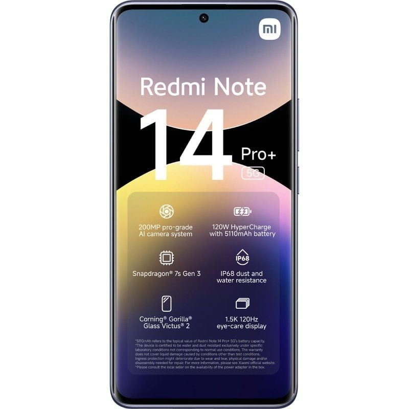 Smartphone Xiaomi Redmi Note 14 Pro+ 12GB/ 256GB/ 6.67"/ 5G/ Púrpura